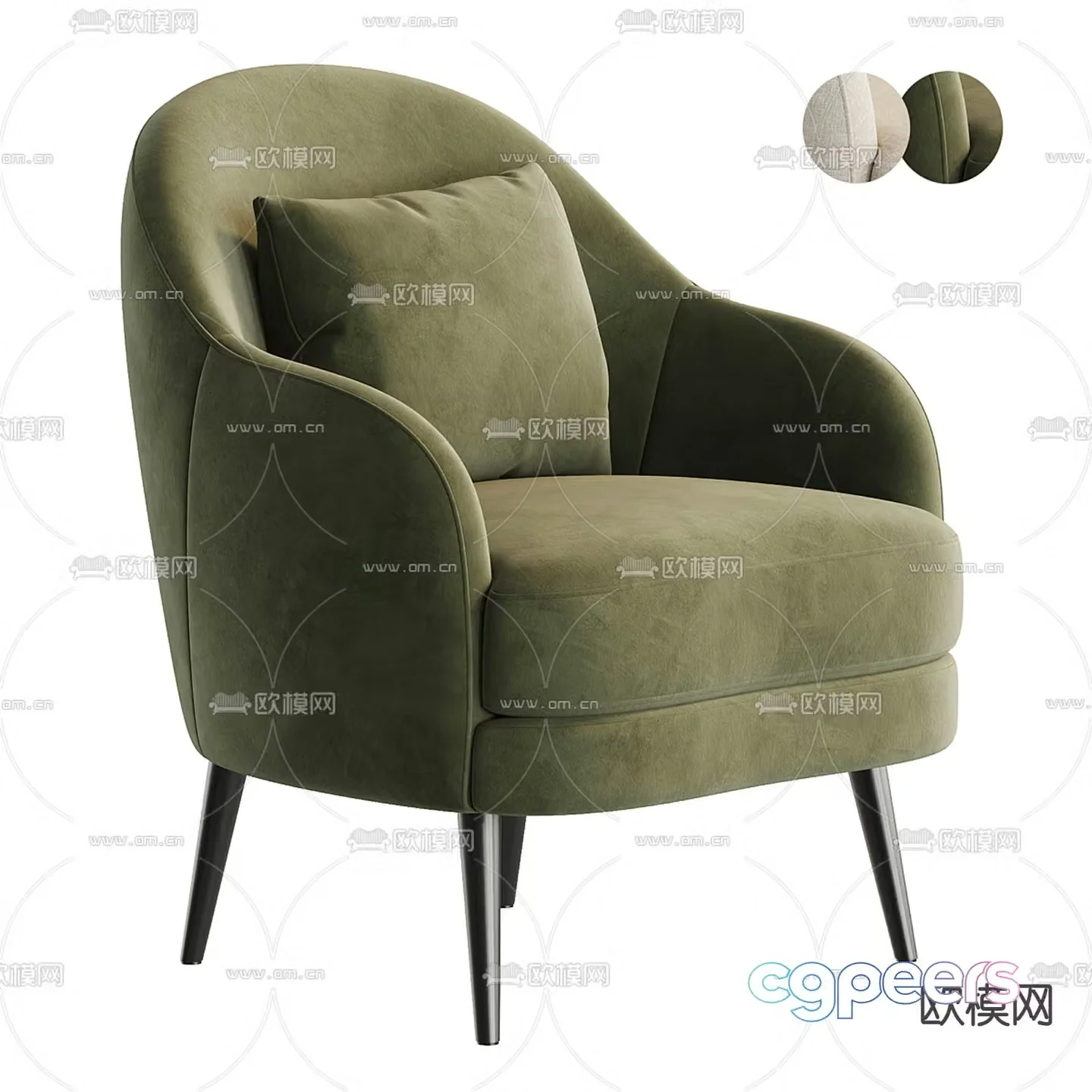 Dantone Home fabric lounge chair 3d model