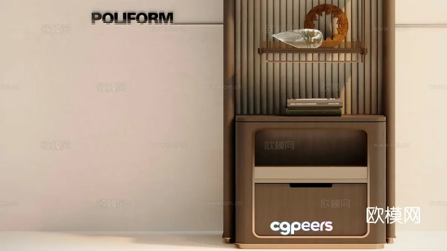 Modern entryway cabinet high cabinet display cabinet 3d model