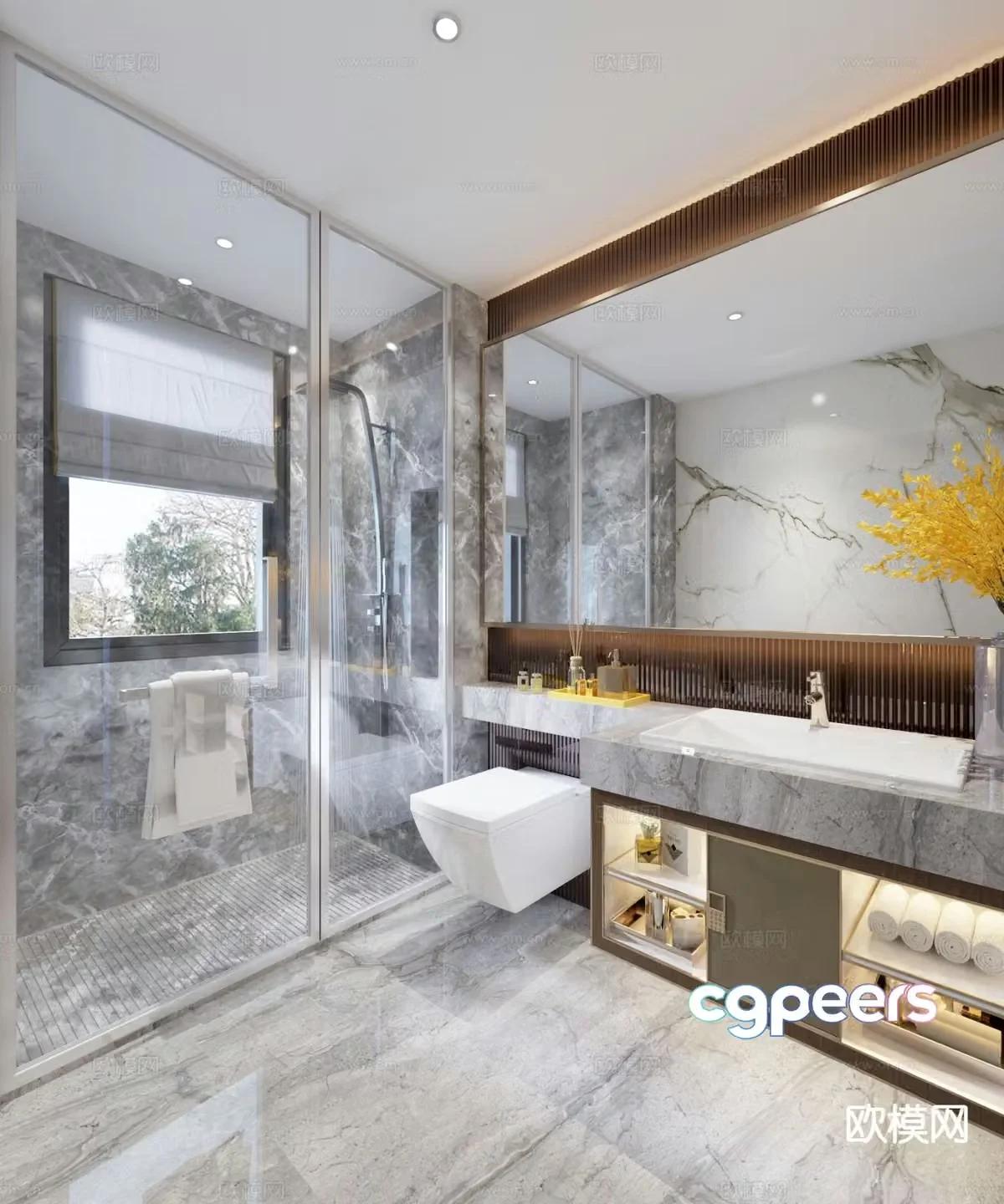 Modern bathroom bathroom toilet 3d model
