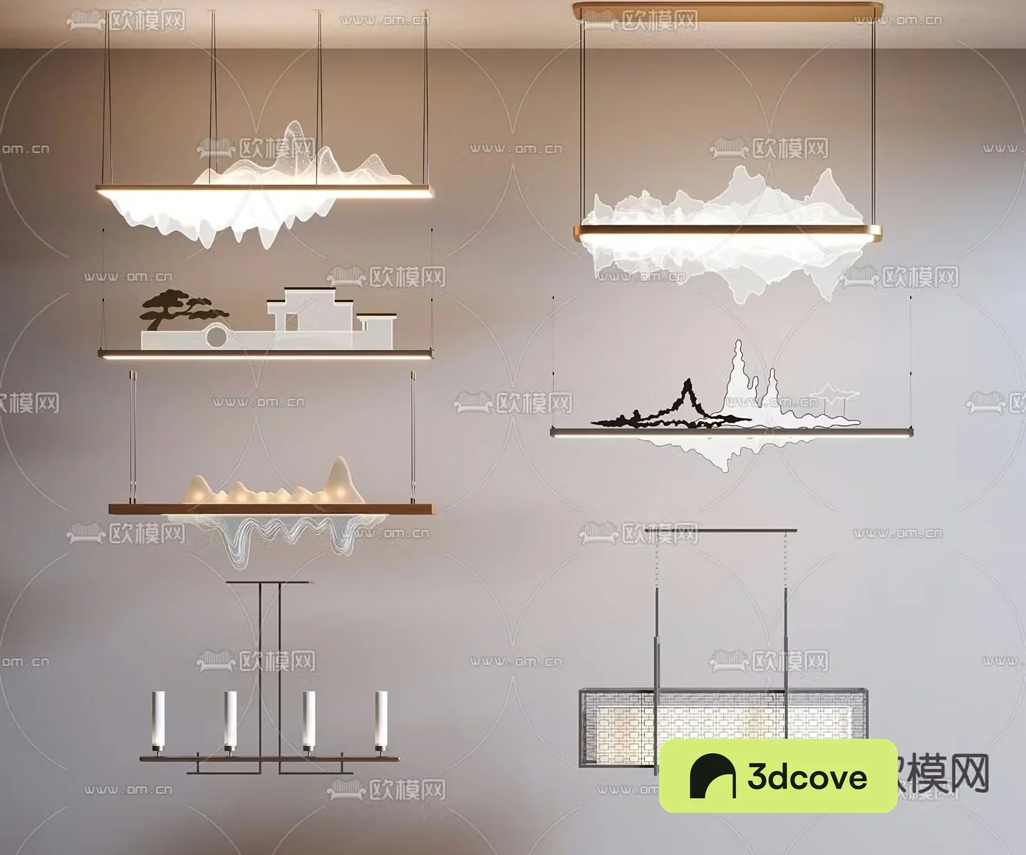 New Chinese style chandelier mountain chandelier