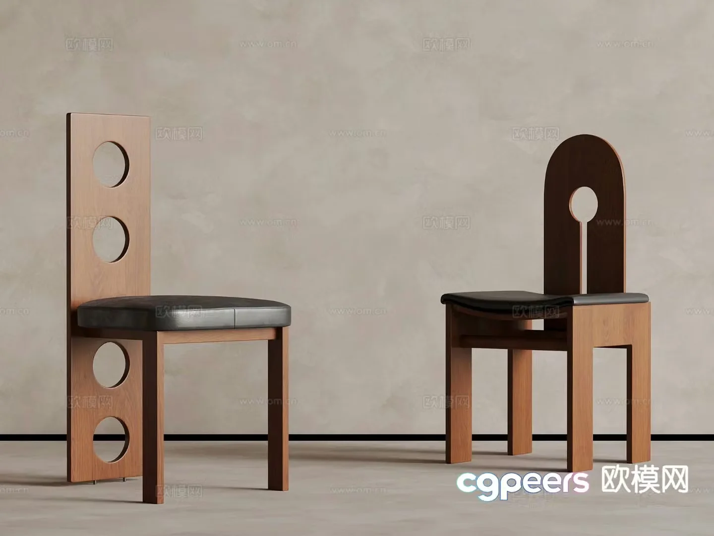 Medieval style retro dining chair chair wooden dining chair 3d model