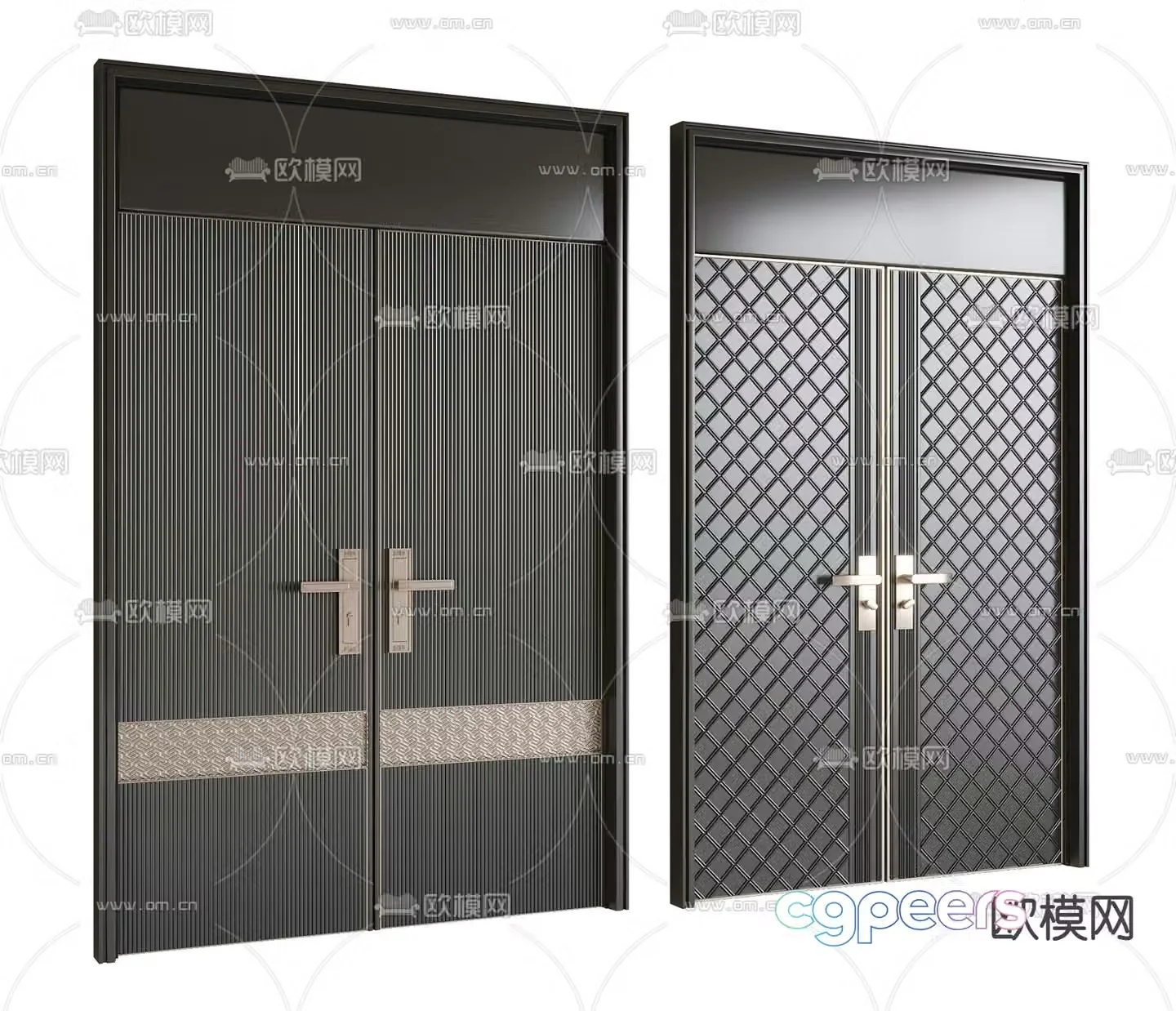 Entrance door security door double door 3d model