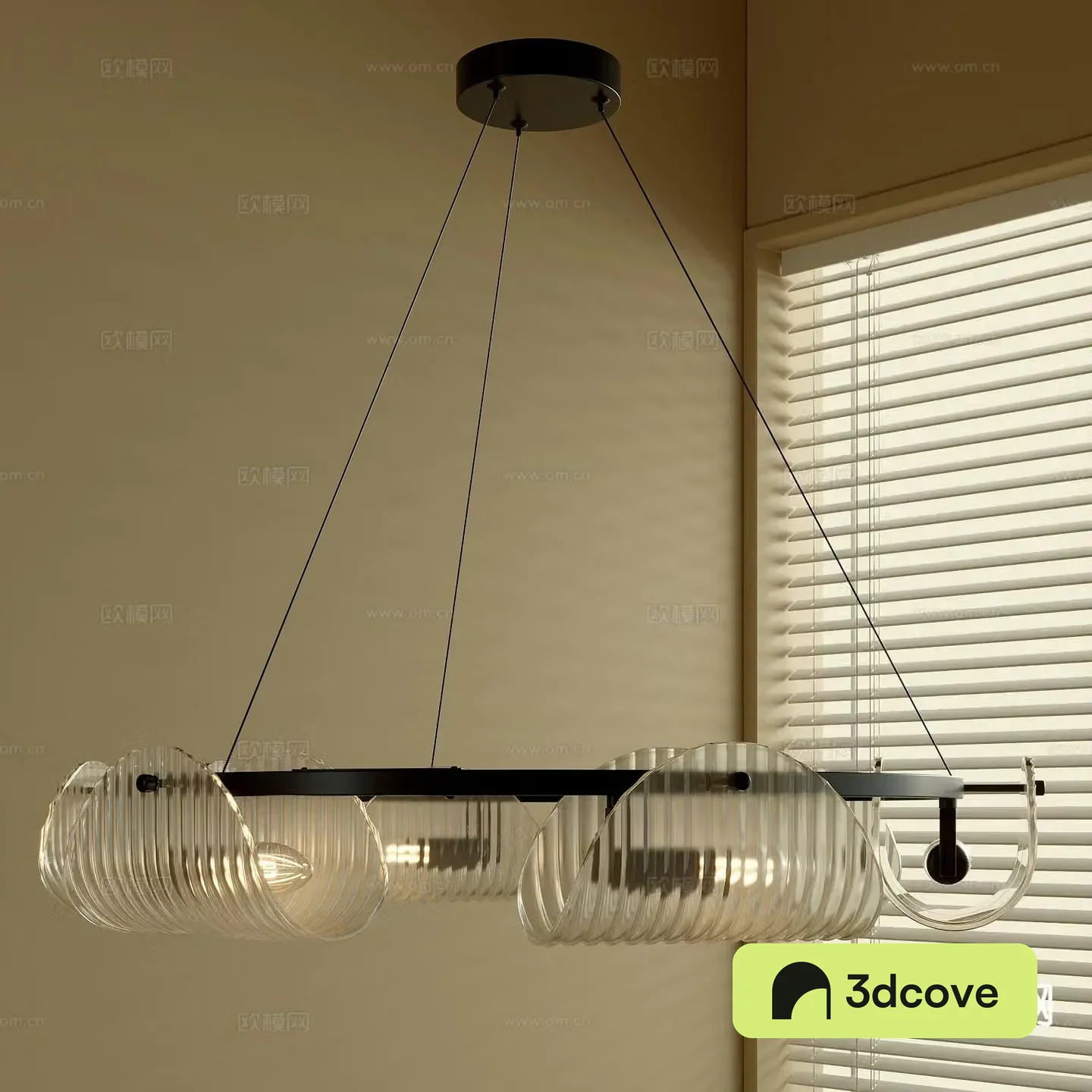 Middle-aged chandelier ring chandelier 3d model