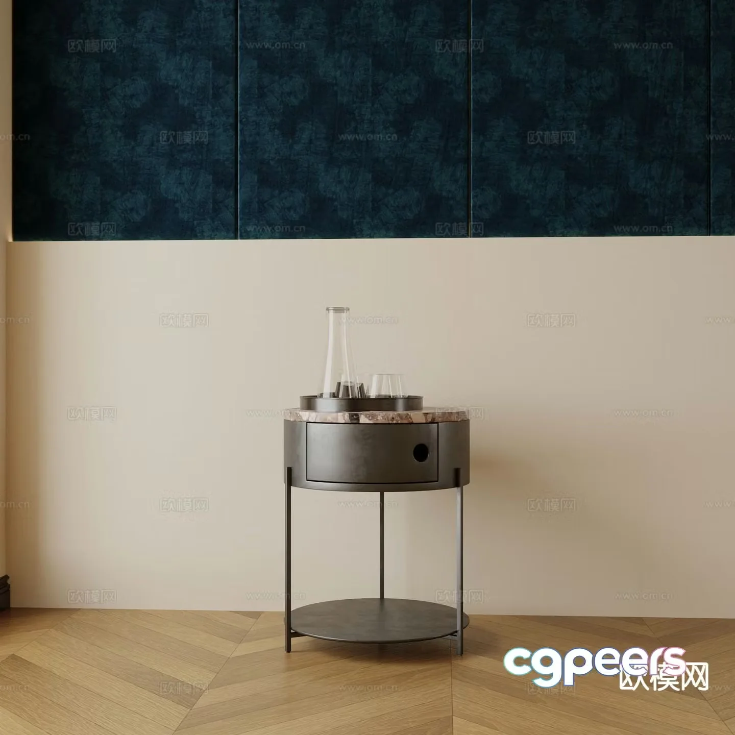 Modern bedside table 3d model