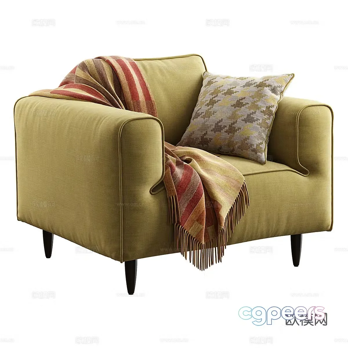 Fabric single sofa Fabric casual sofa Fabric small sofa Fabric sofa Fabric sofa chair Fabric single chair 3D model