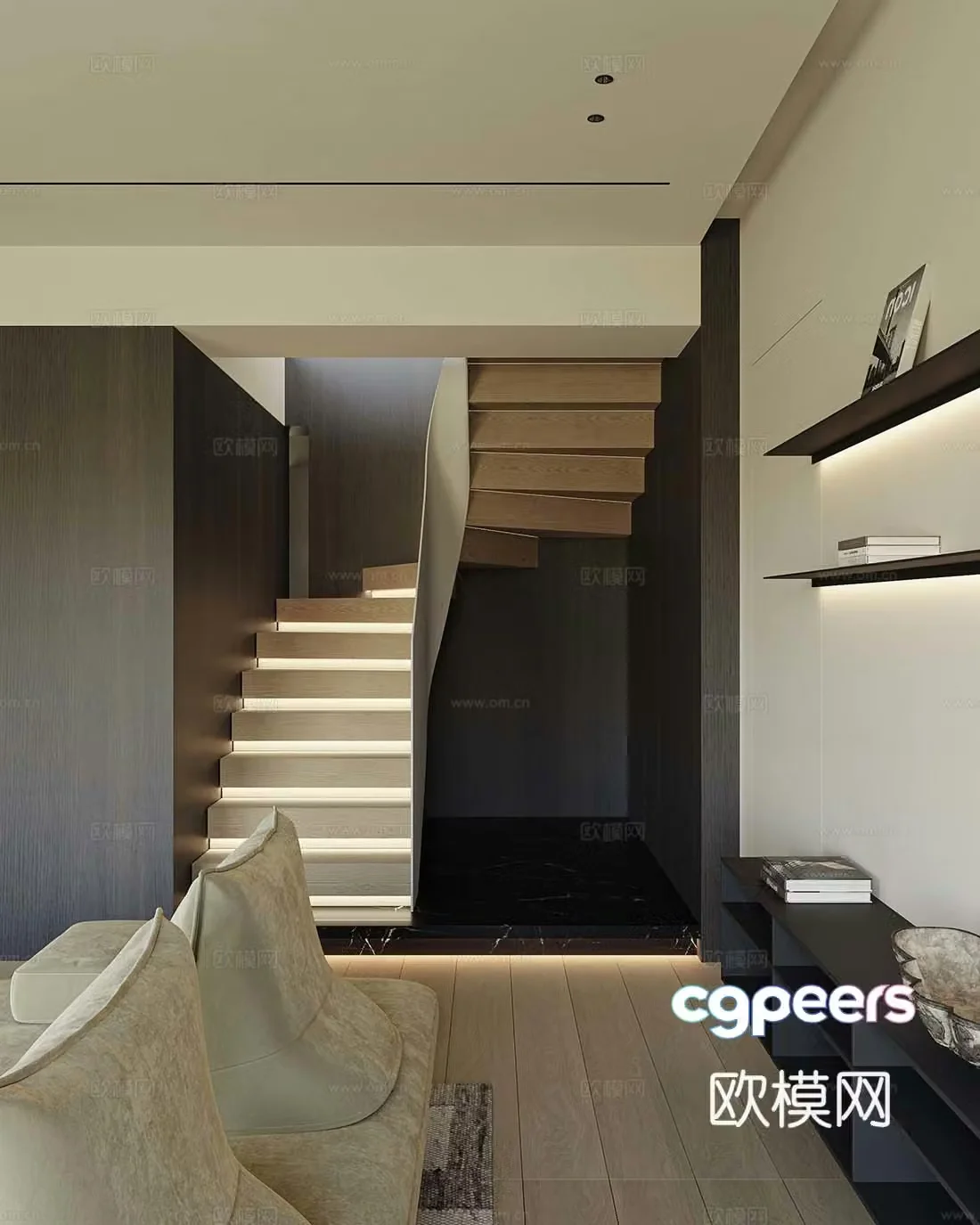 Modern stairwell 3d model