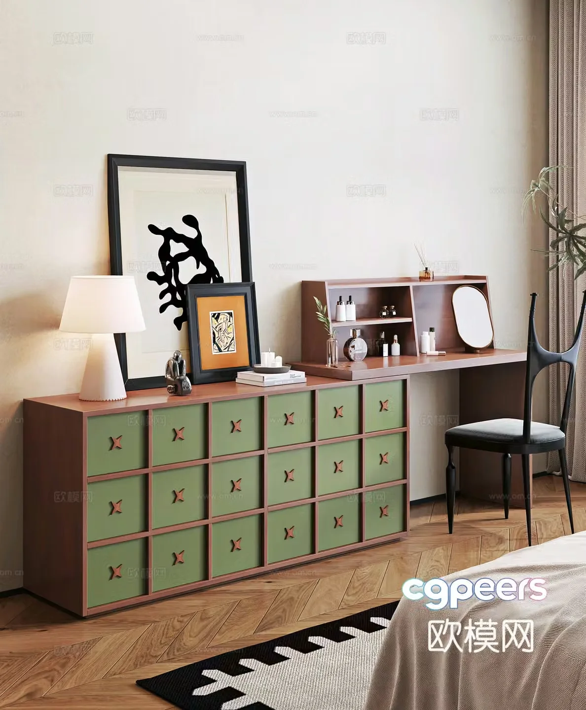 Medieval style dressing table 3d model