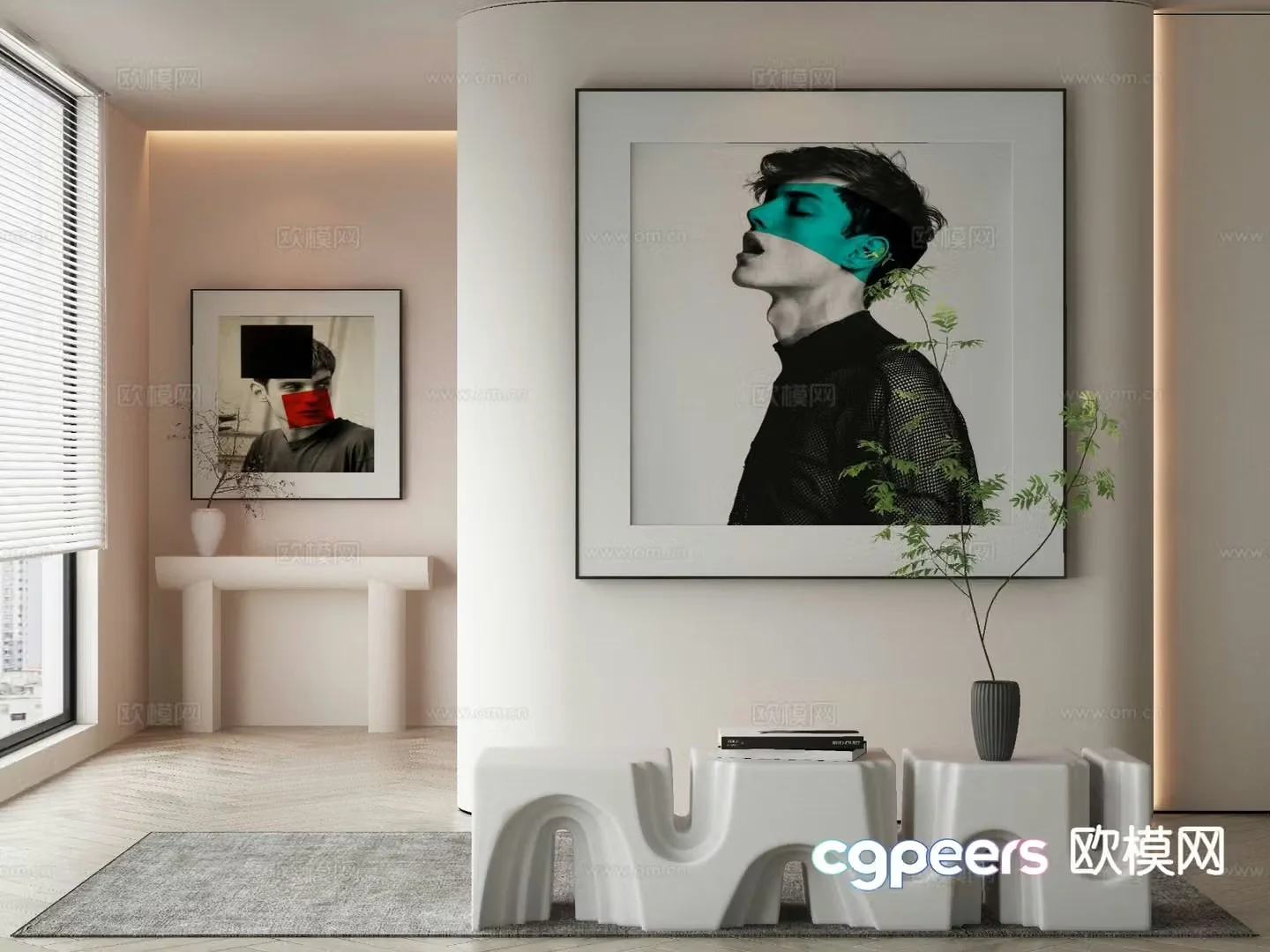 Artistic figure painting portrait painting decorative painting 3d model