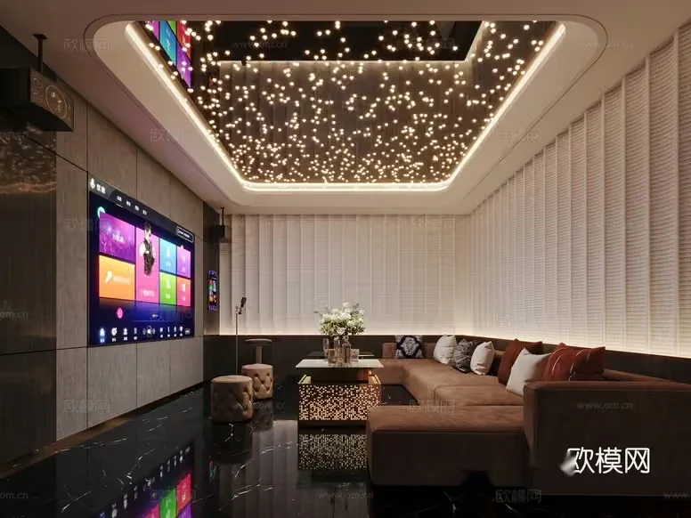 Modern Living Room 3D Model – 7668 – CORONA Render