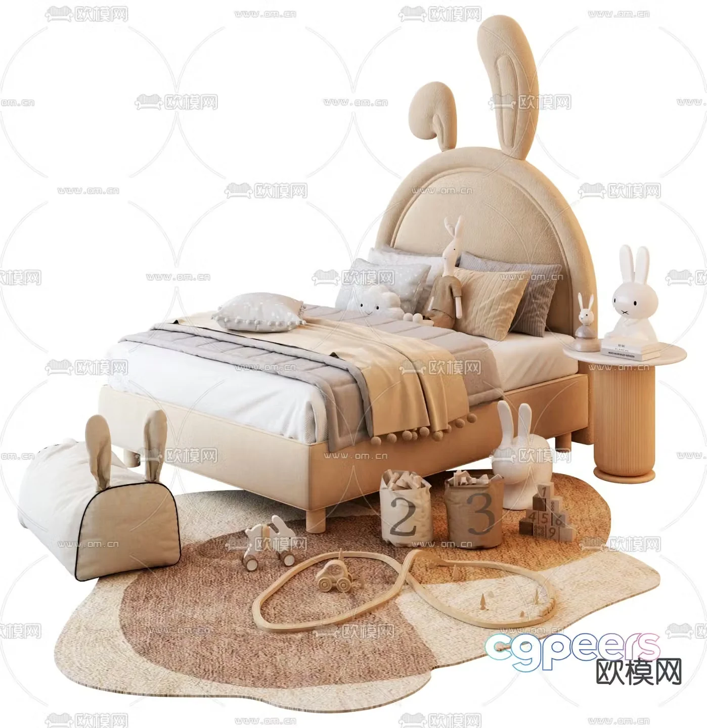Rabbit children’s bed child’s bed 3d model