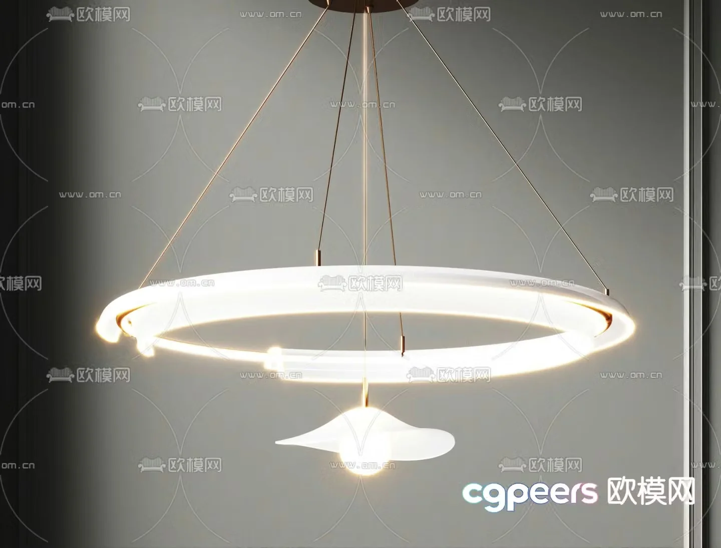 Ring chandelier hall chandelier 3d model
