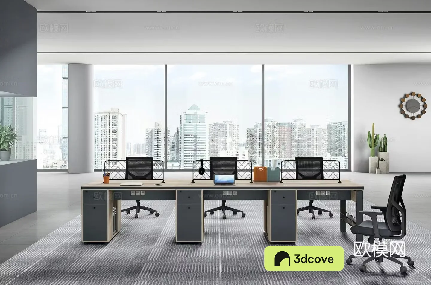 Working equipment office space office area staff desk and chair
