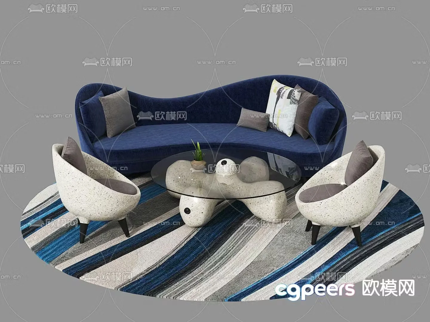 Modular sofa leisure sofa 3d model