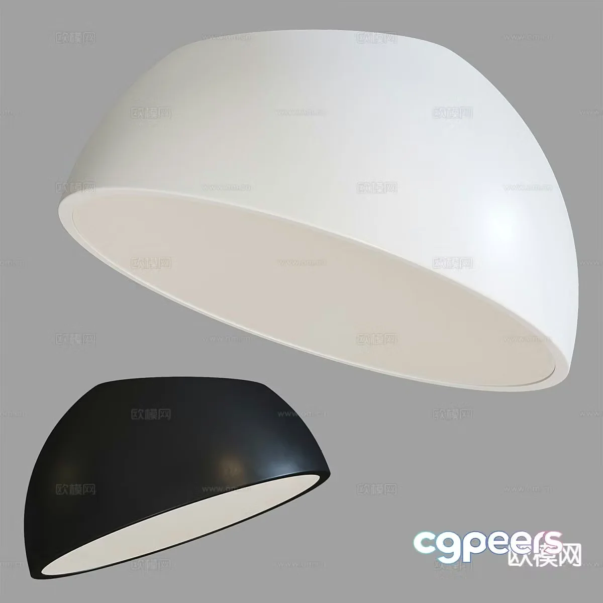 Modern semicircle ceiling lamp 3d model