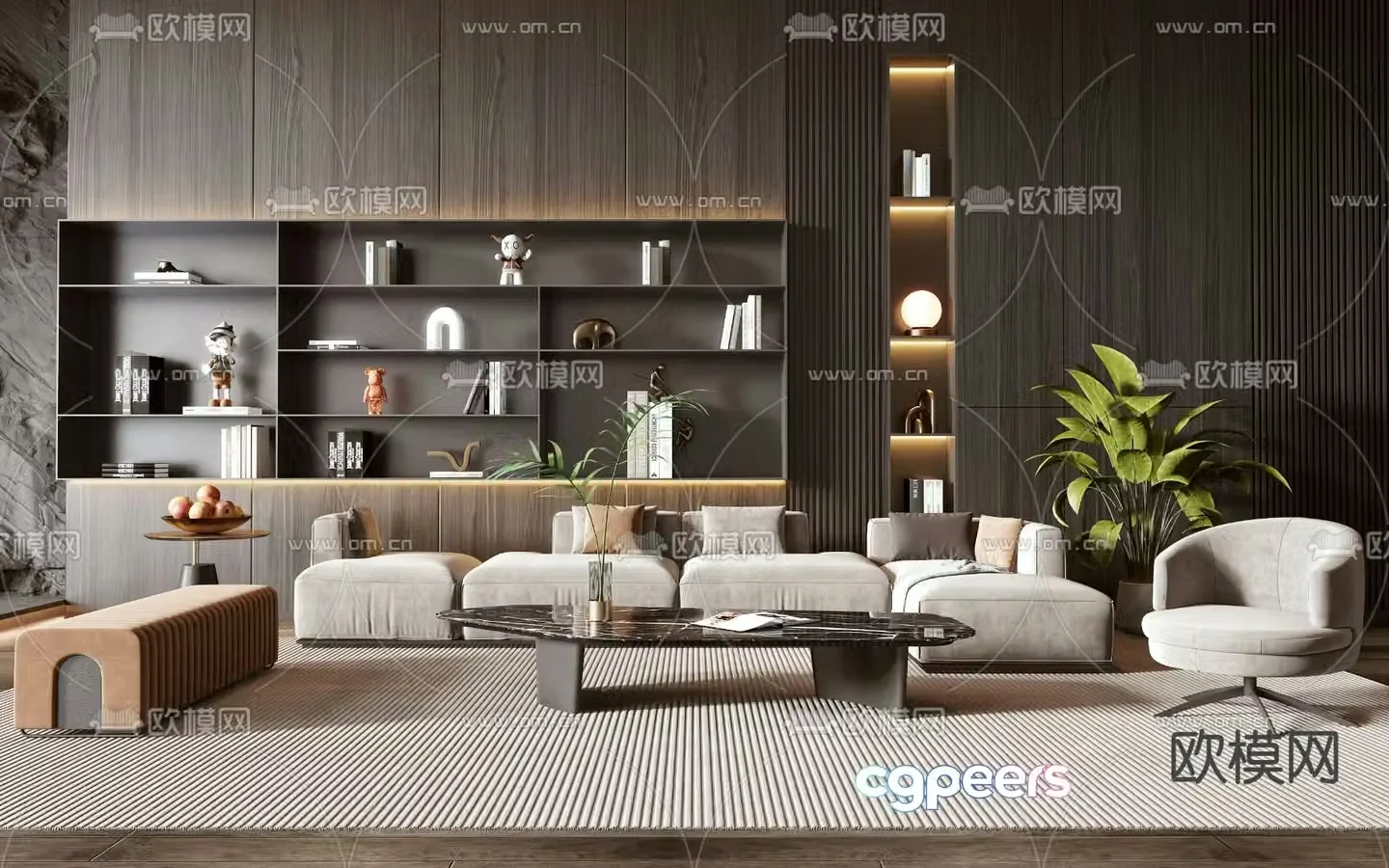 Modern sectional sofa 3d model