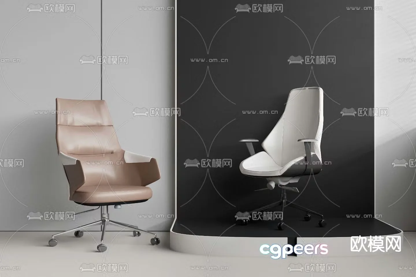 Rotating office chair lifting office chair 3d model