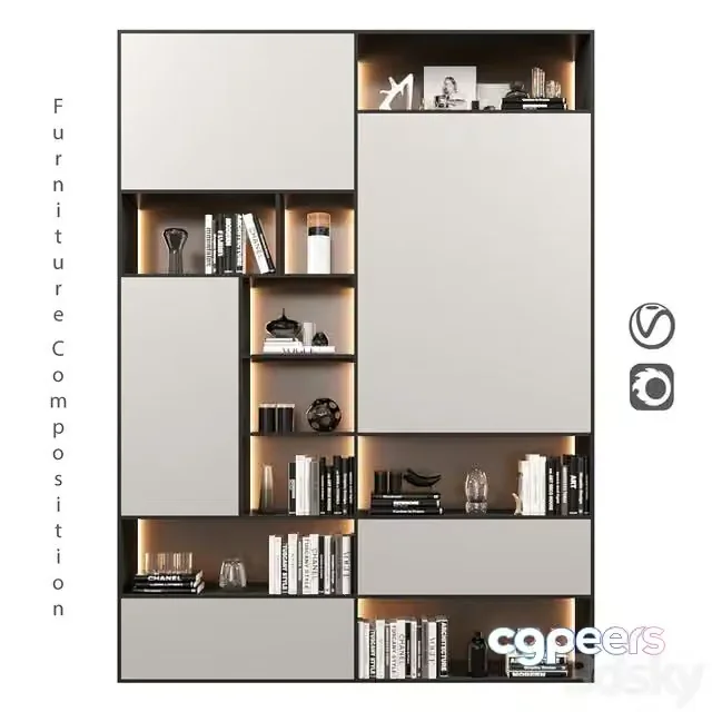 3ds Max Free – Furniture Composition set 55