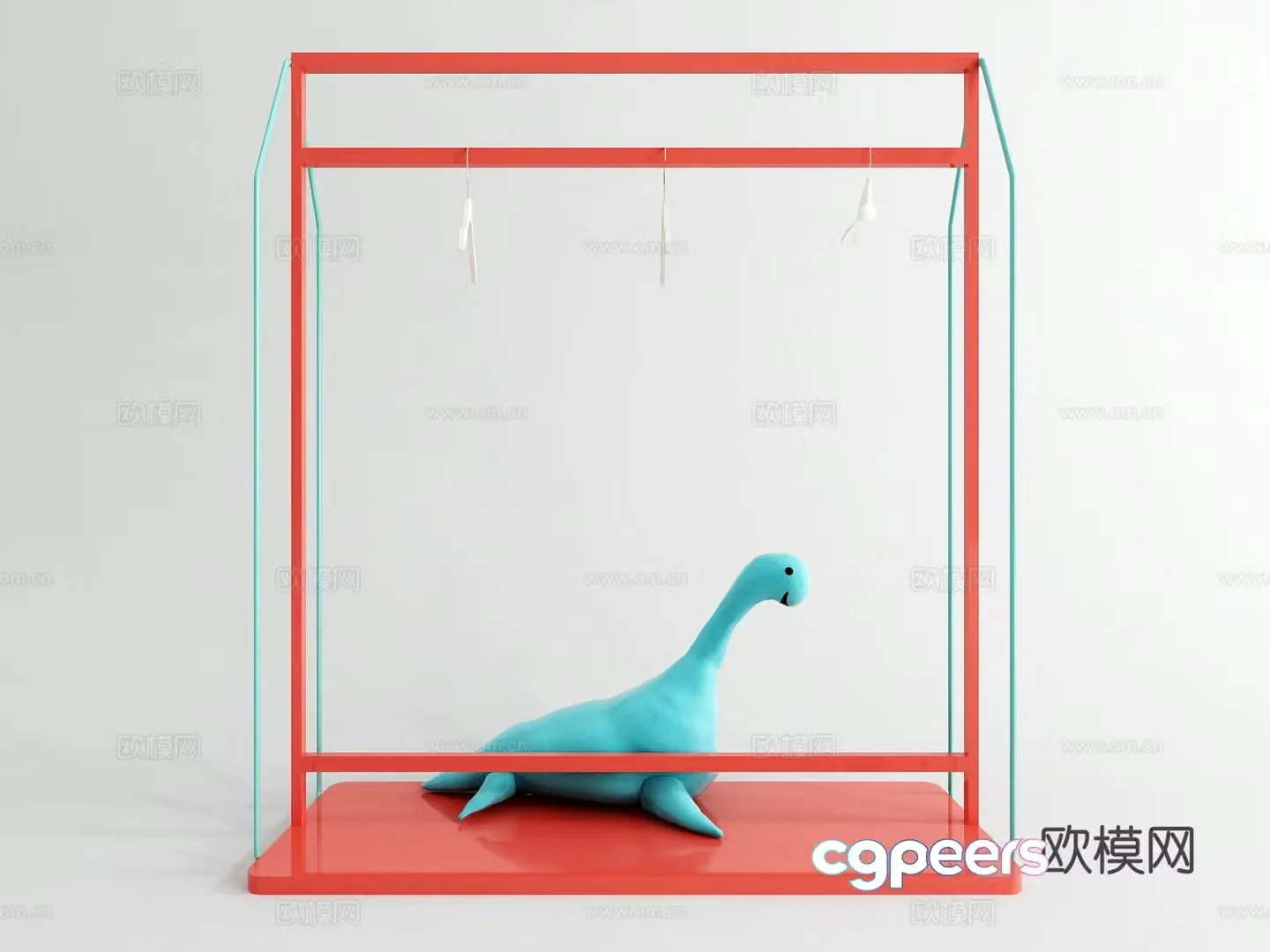 Modern metal clothes hanger 3d model