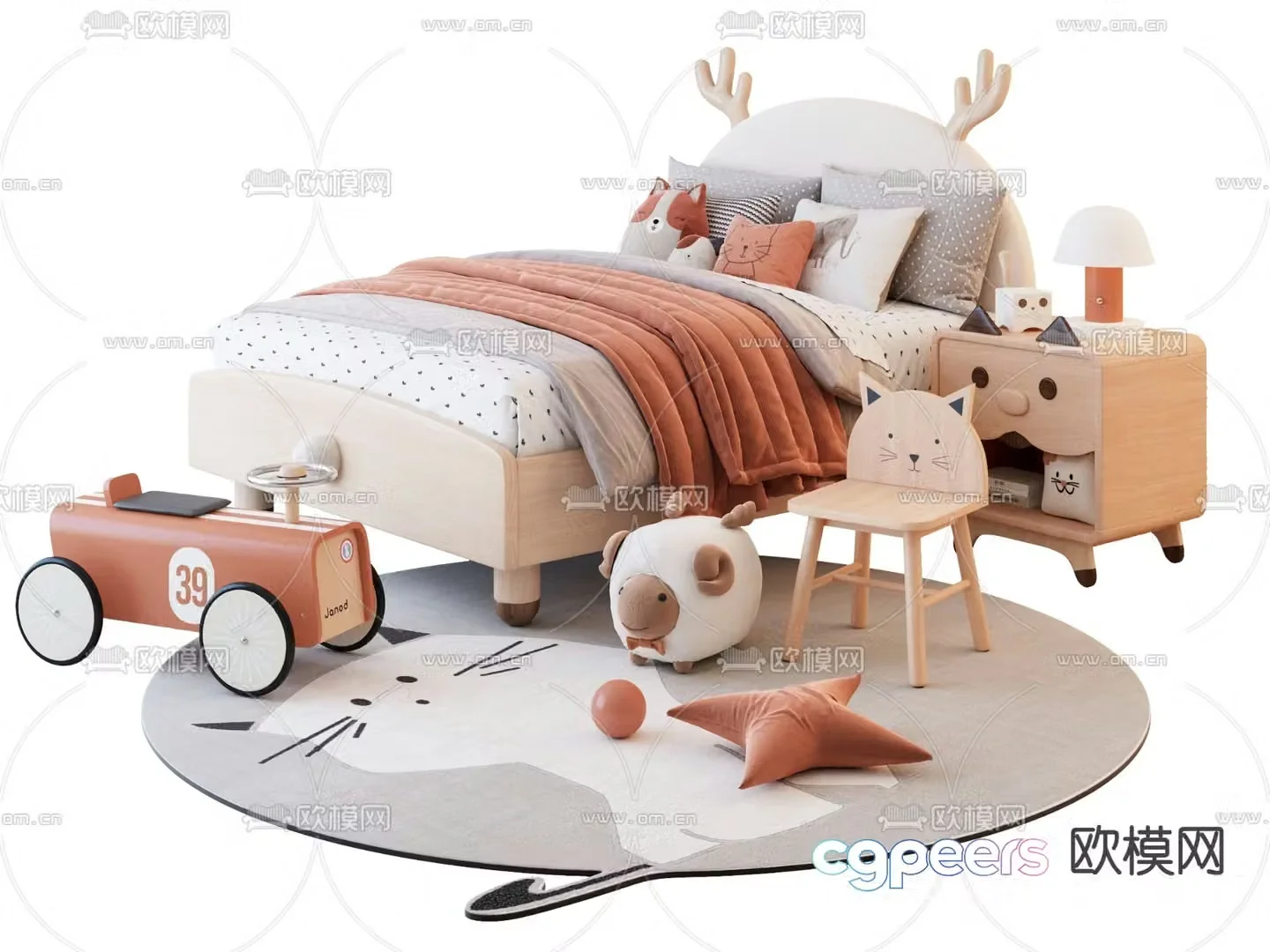 Modern children’s bed child’s bed 3d model