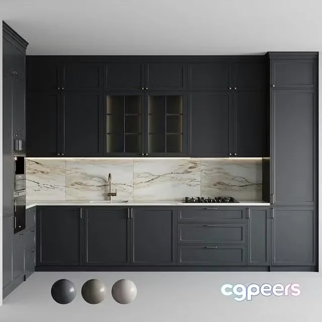 3ds Max Free – kitchen neoclassic-002