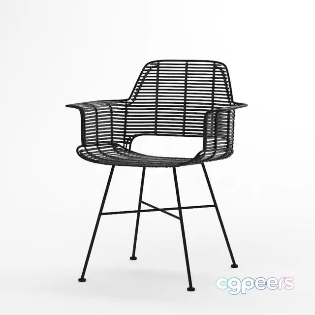 3ds Max Free – HKLiving Rattan Tub Chair – Natural + Black version