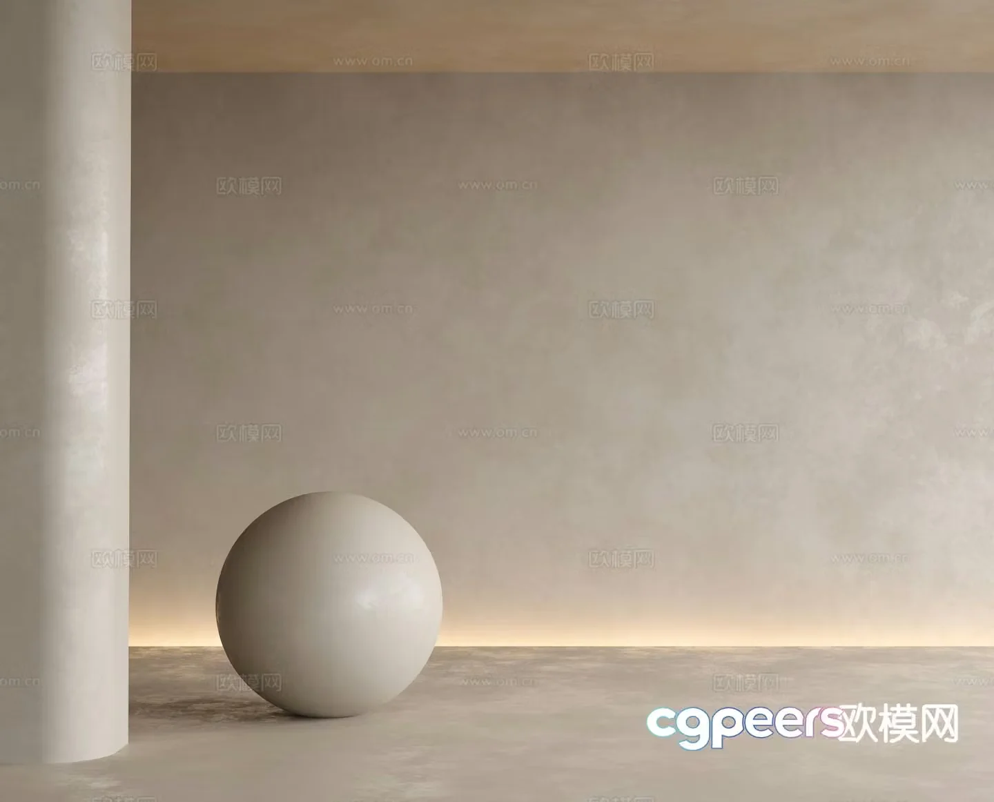 Modern beige art paint 3d model