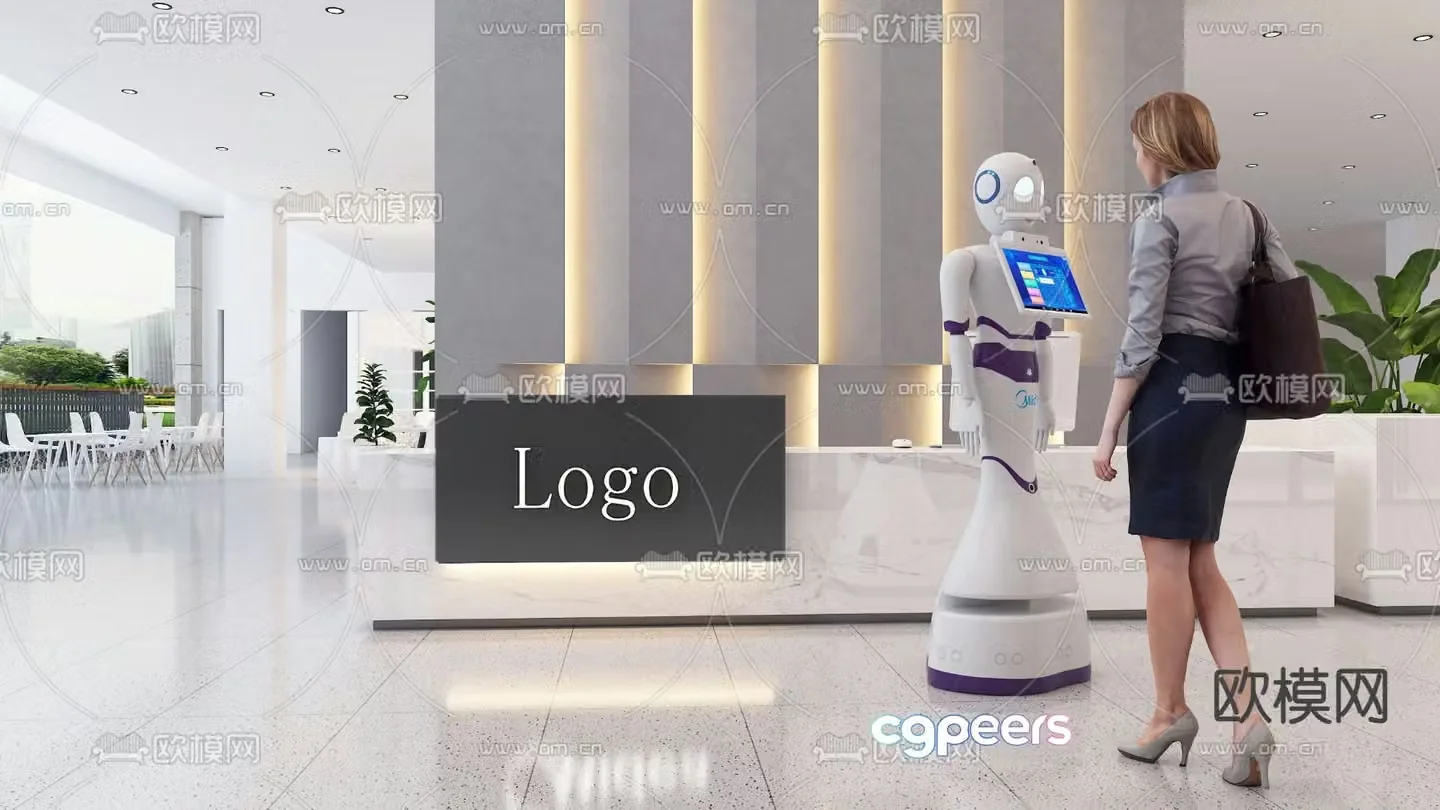 Company front desk reception desk intelligent robot 3D model