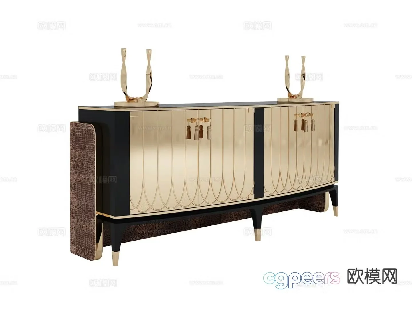 visionnaire light luxury sideboard 3D model