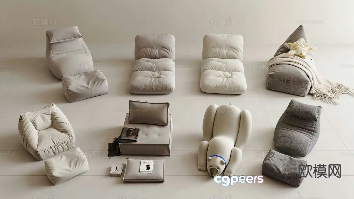 Modern lazy sofa bean bag sofa papa bear sofa 3d model