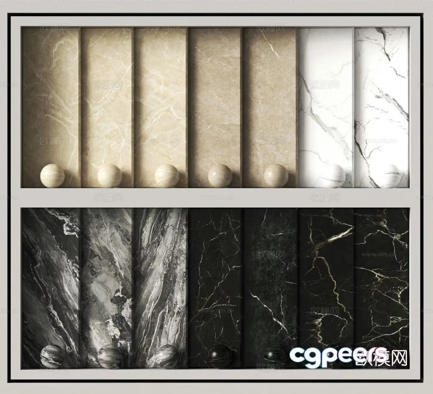 Modern stone marble tile 3D model