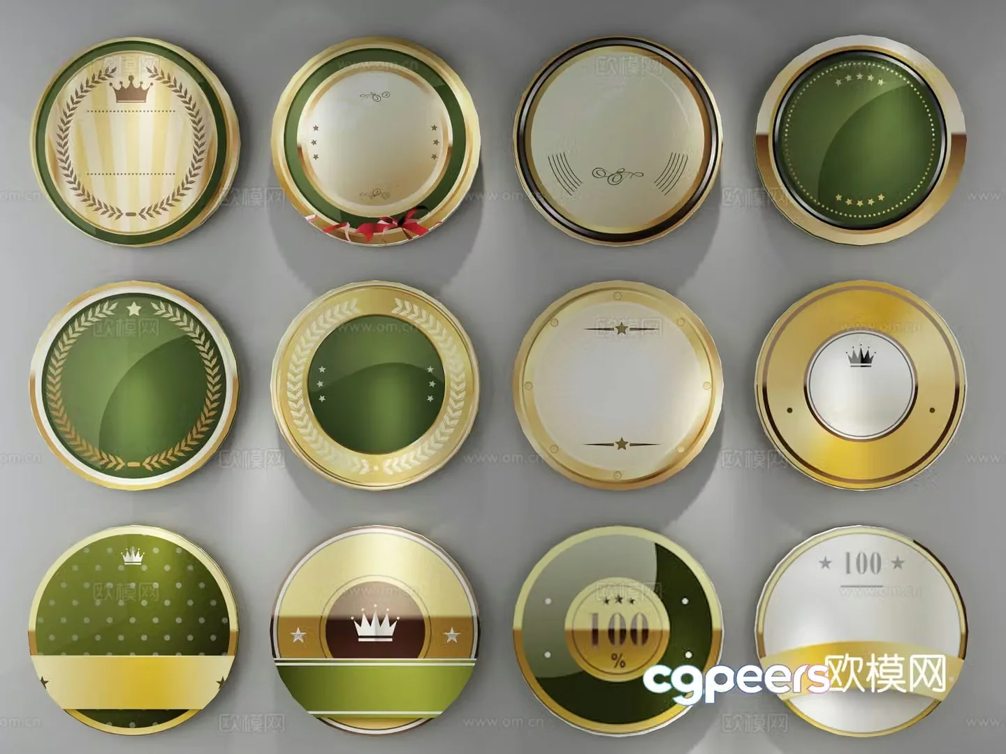 Light luxury wall decoration round hanging decoration 3D model