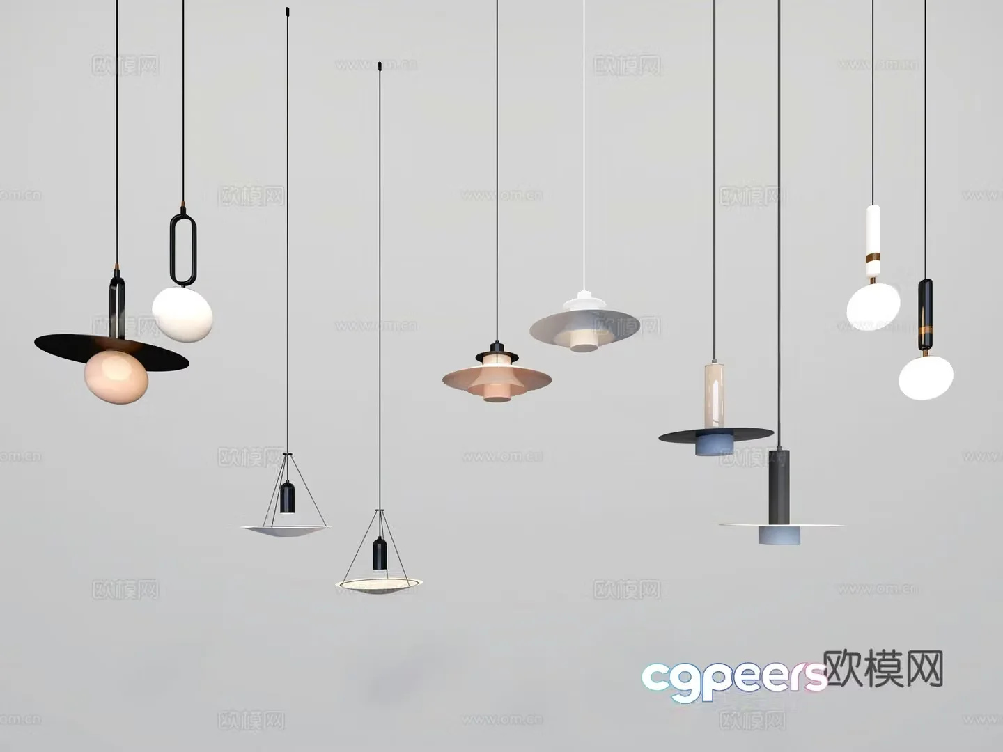 Modern small chandeliers 3d model