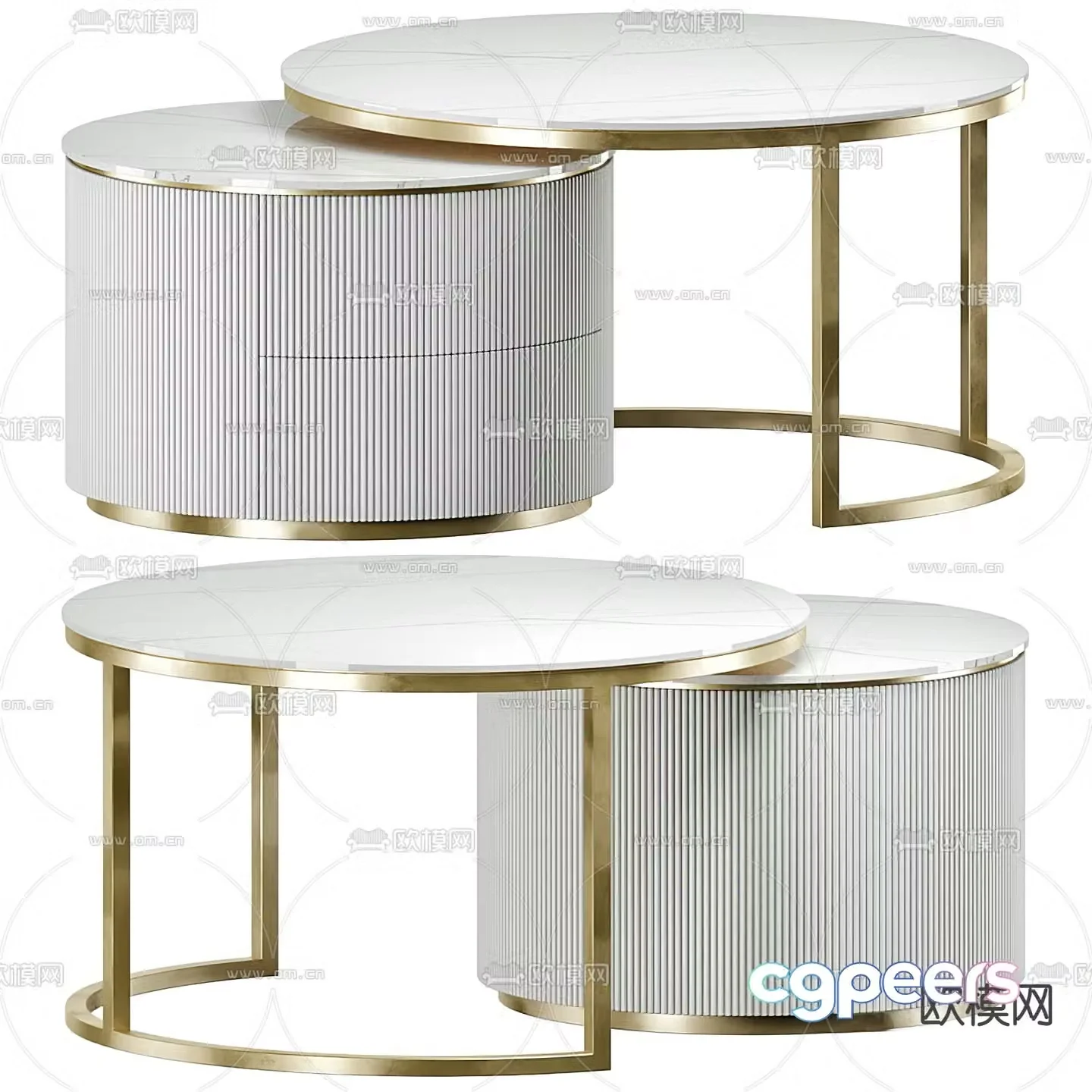 Flexform mother-in-law round coffee table 3d model