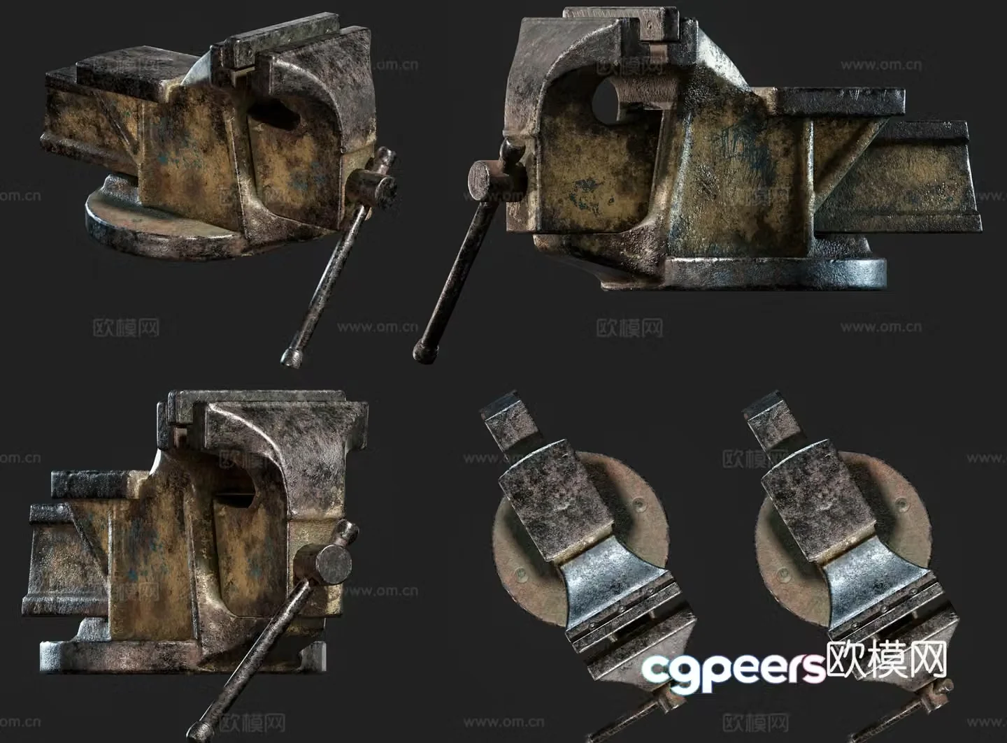 Retro vise base vintage old vise pliers tool industrial equipment hardware vise old 3d model