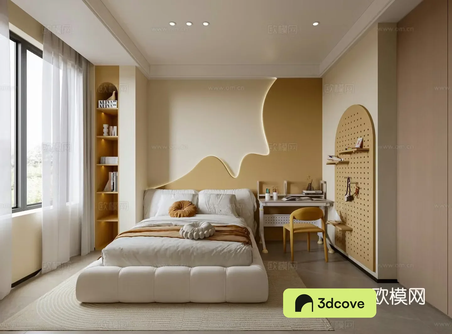 Modern children’s room Desk Modern bedroom Simple hole board Dressing table Children’s room