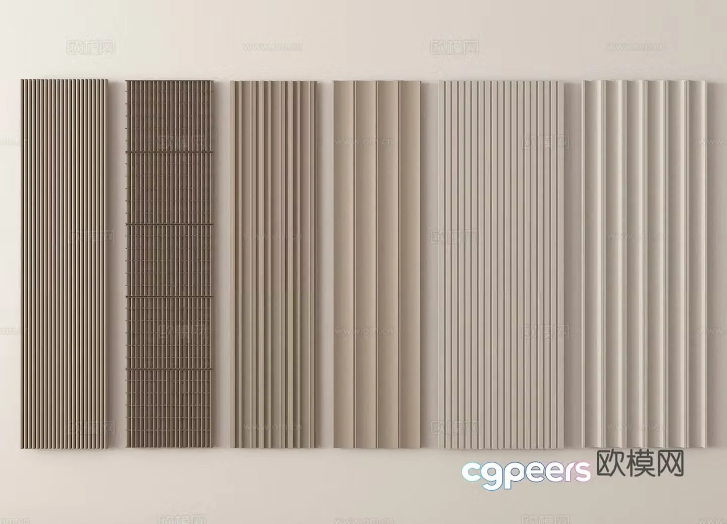 Wavy board Great Wall board Grid board Wall panel 3D model