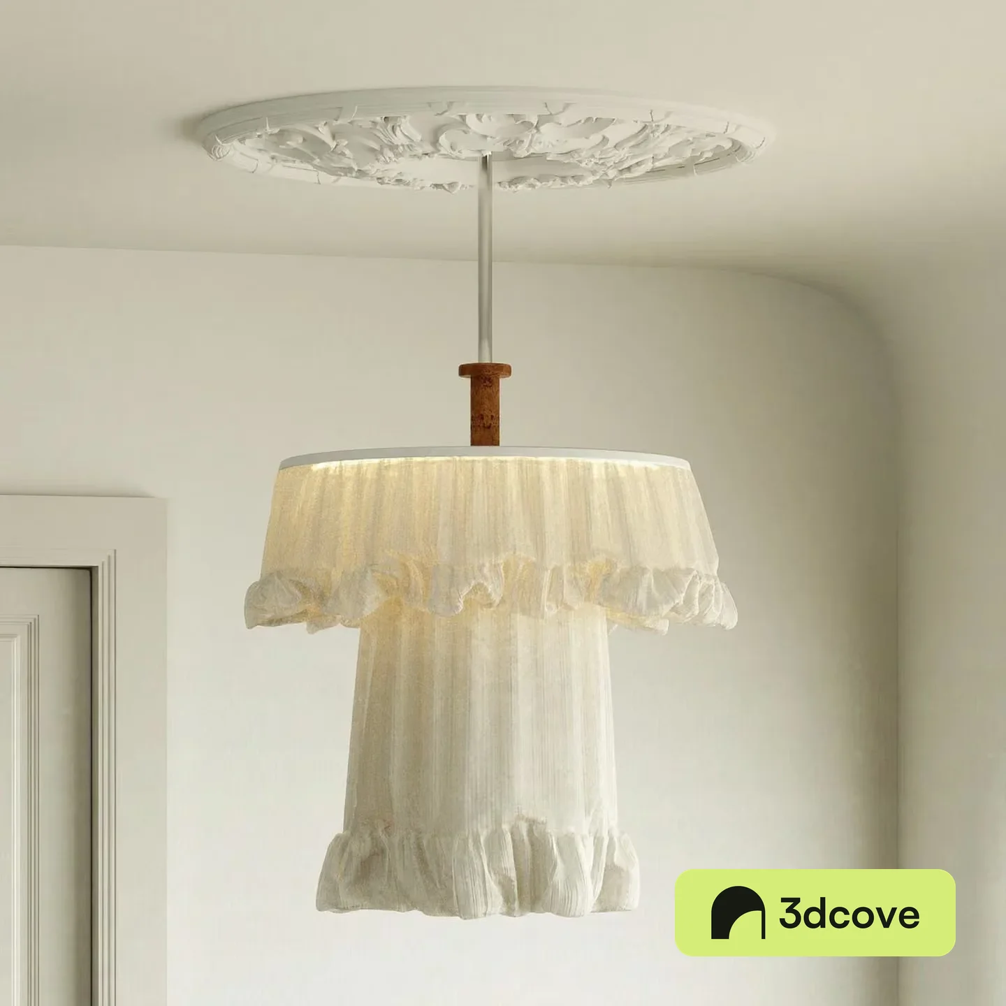 White Ruffled Chandelier