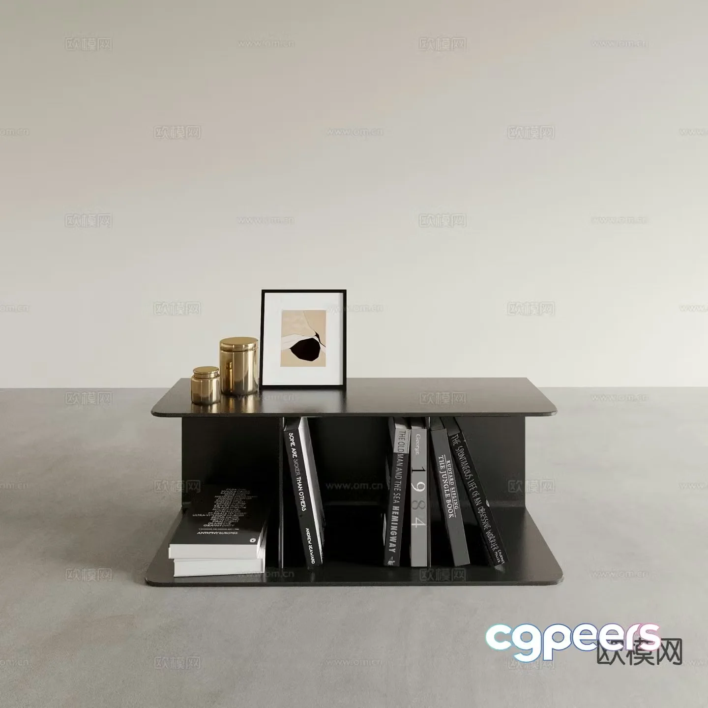 Modern coffee table low table square table 3d model