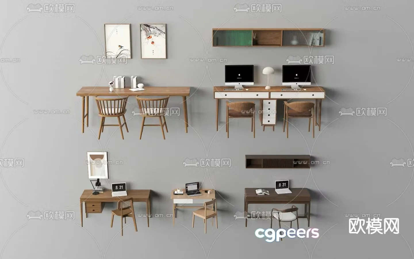 Modern children’s desk 3d model