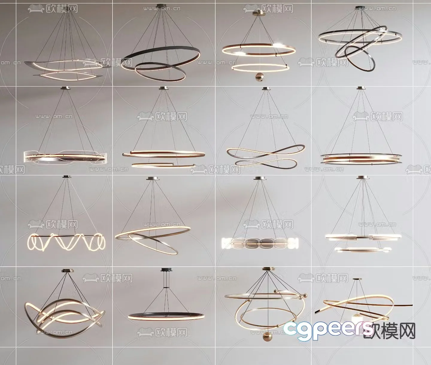 Art chandelier hall chandelier 3d model