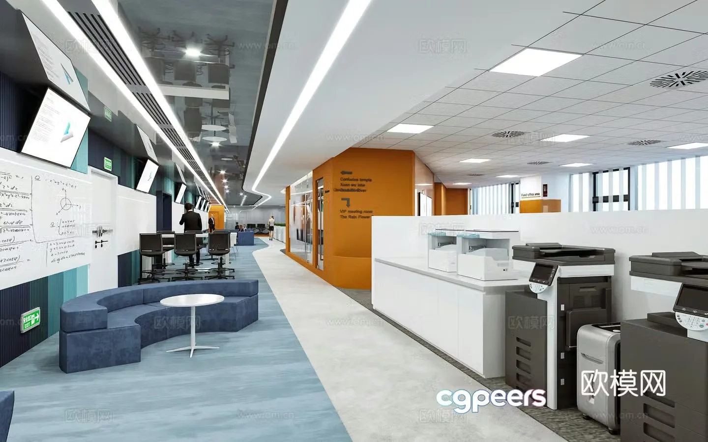3D model of employee office area