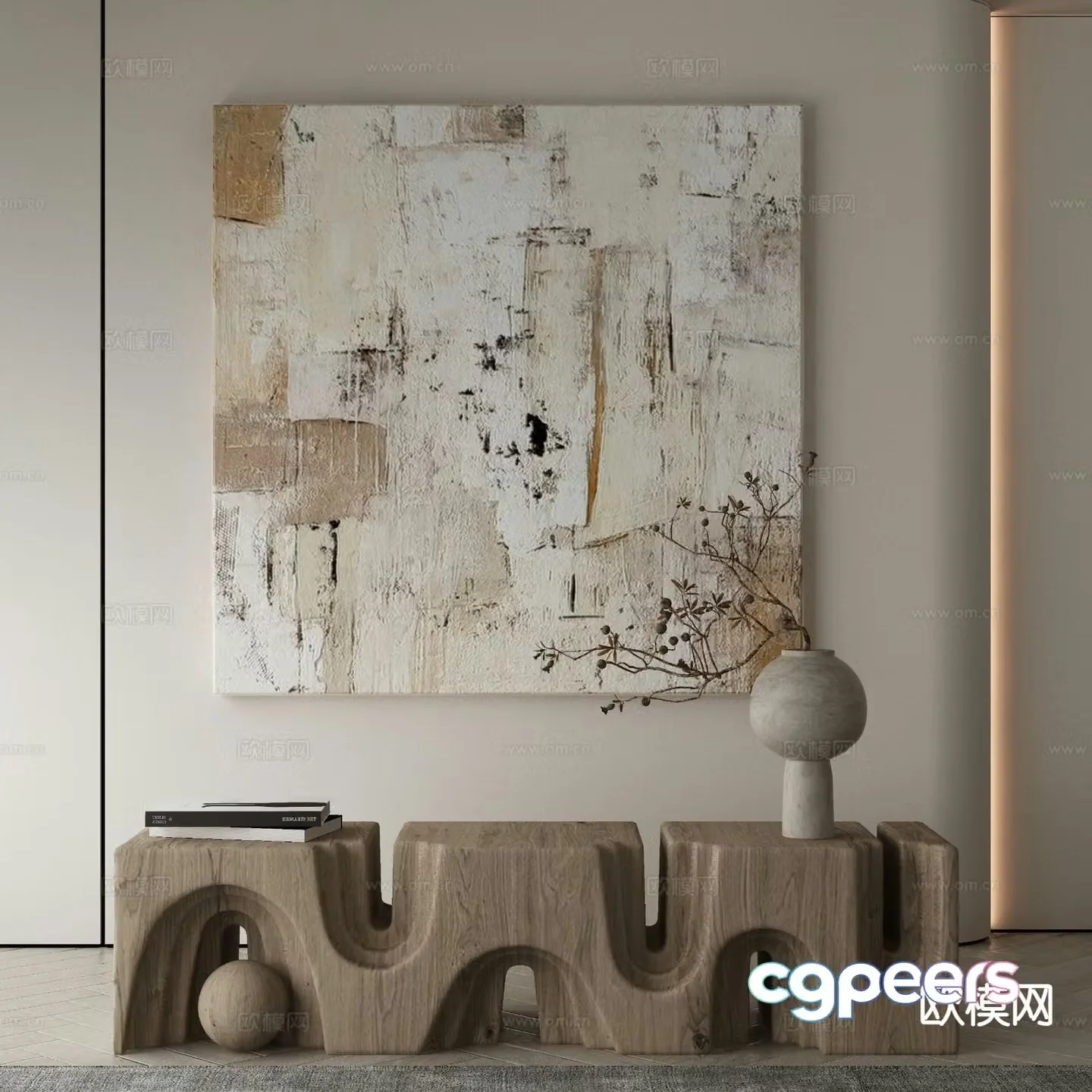 Modern decorative painting hanging painting 3d model
