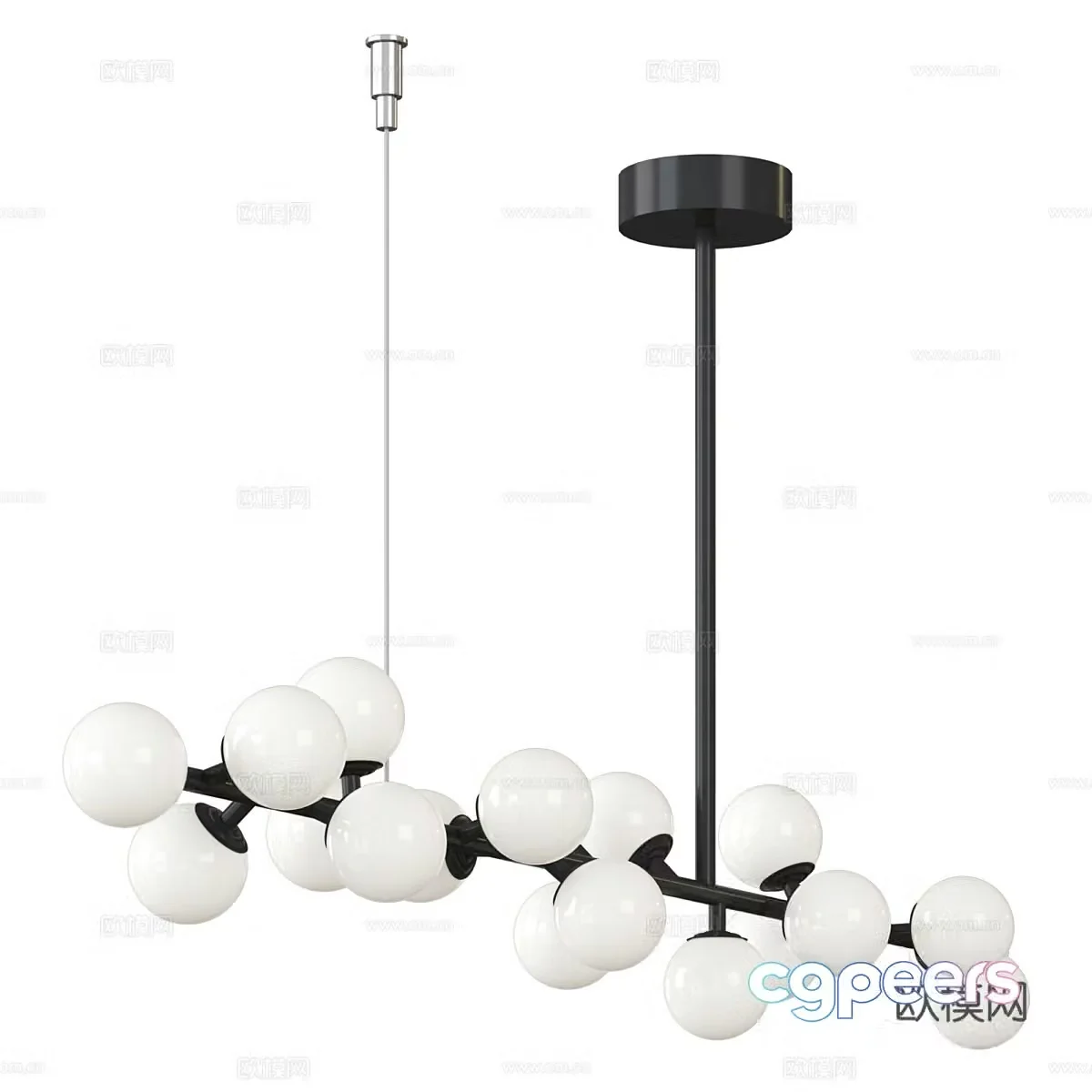 Modern Italian linear spherical chandelier 3d model
