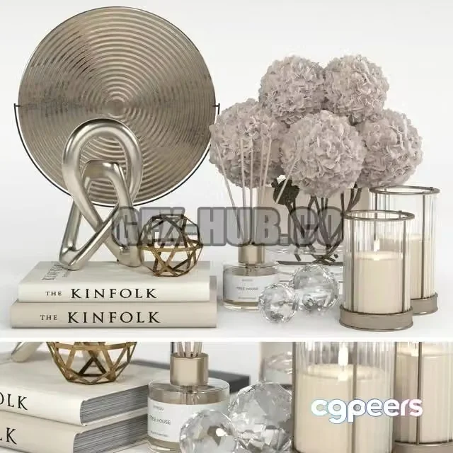 3ds Max Free – Decorative set 06 with hydrangea