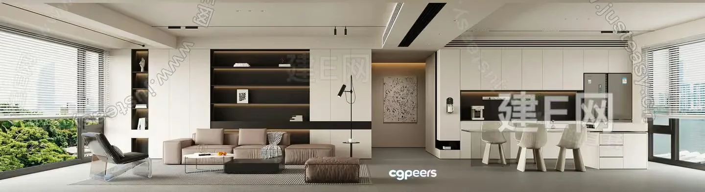 Modern Living Room 3D Model – 15052 – CORONA Render