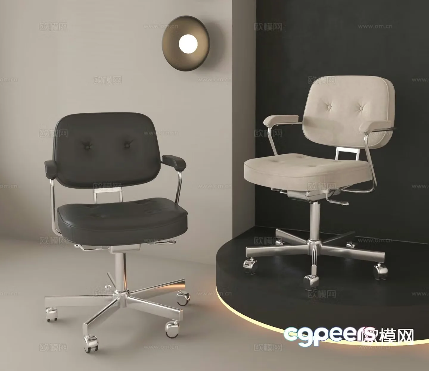 Office chair work chair employee chair swivel chair 3d model