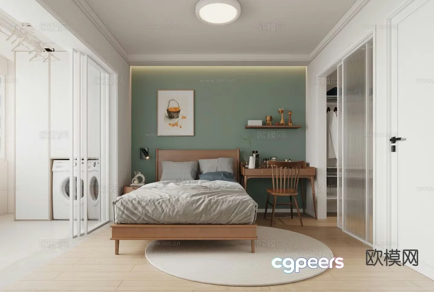 Nordic bedroom master bedroom 3d model