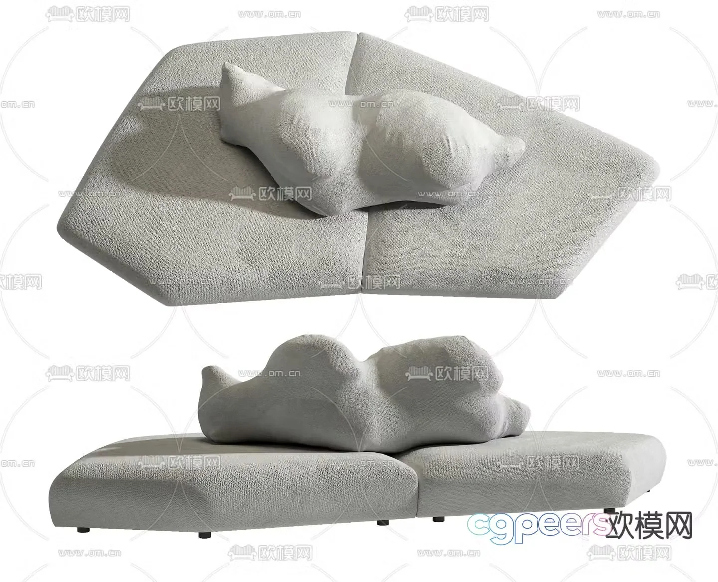 Edra island sofa shaped sofa 3d model