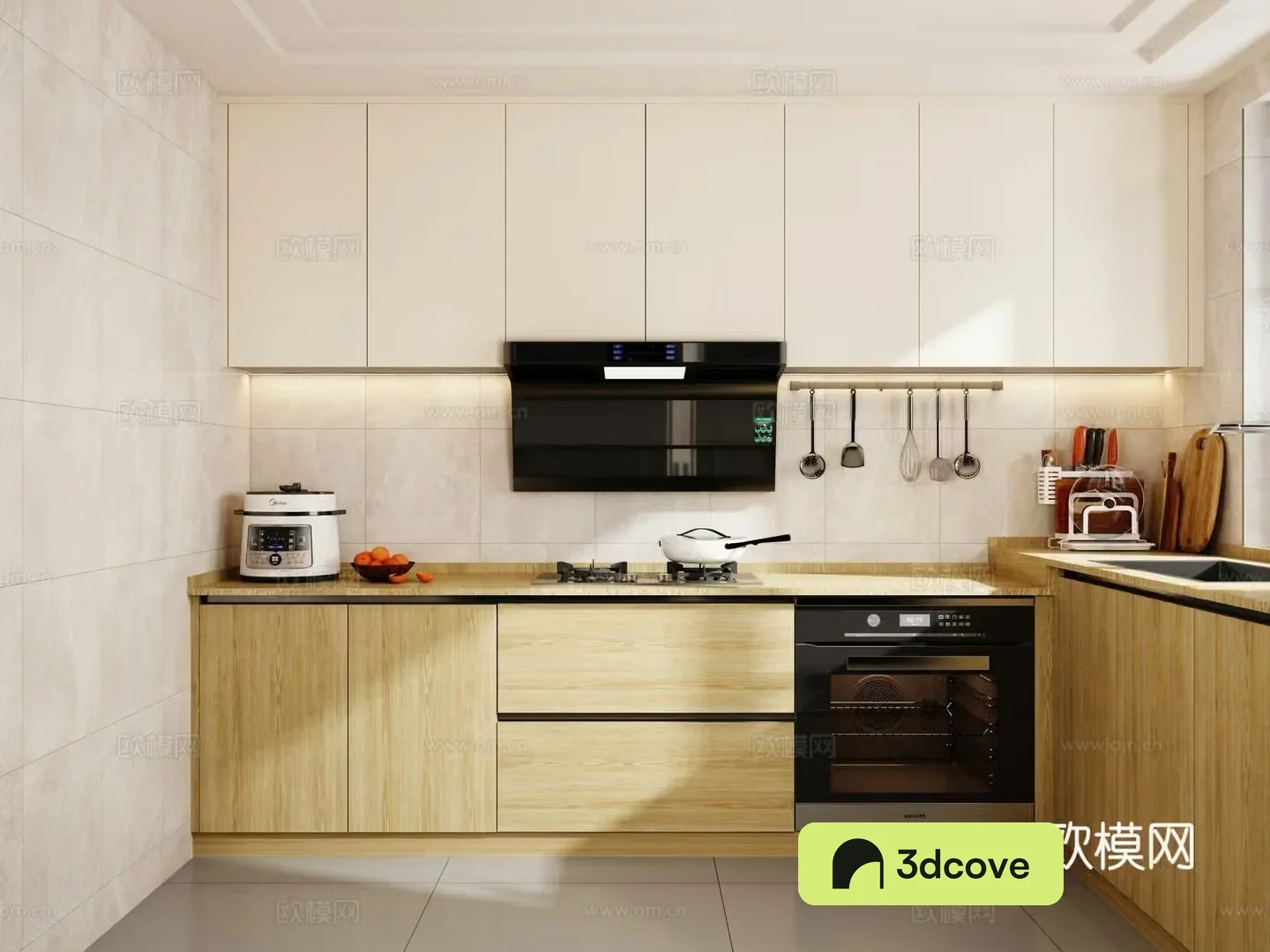 Modern log kitchen L-shaped kitchen supplies enclosed kitchen