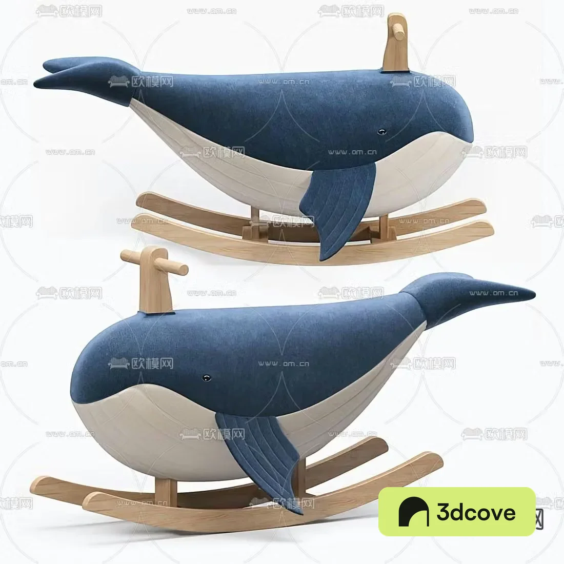 Modern whale children’s rocking chair